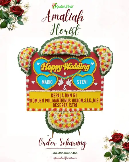 Papan Bunga Pernikahan Bebatu